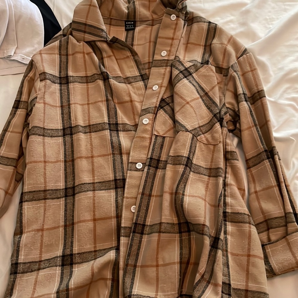 Brown plaid flannel